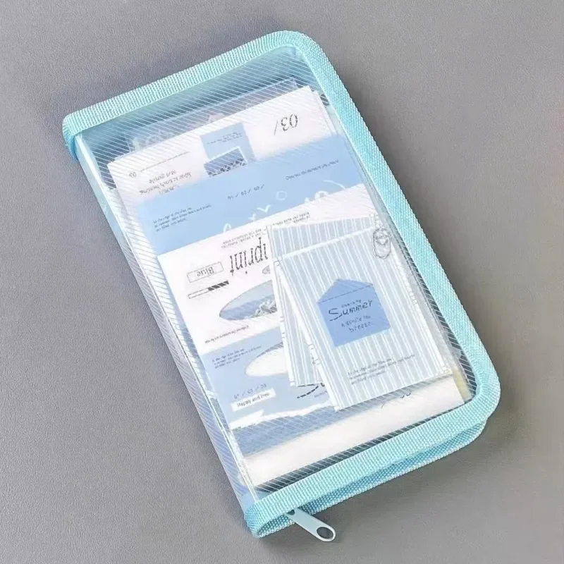 Simplicity Scrapbook Journal Sticker Storage Case Solid Color Transparent Stationery Organizer Portable A6 Large Capacity Case