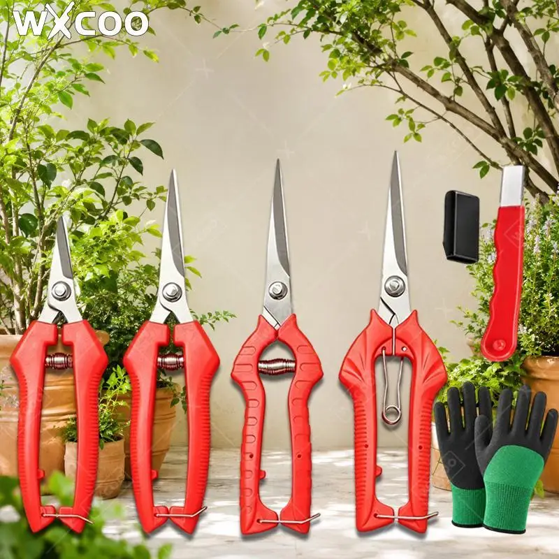 Multi-purposes Stainless Steel Pruning Shear Gardening Scissors Grape Scissors Bonsai Branch Cutter Household Gardening Tools