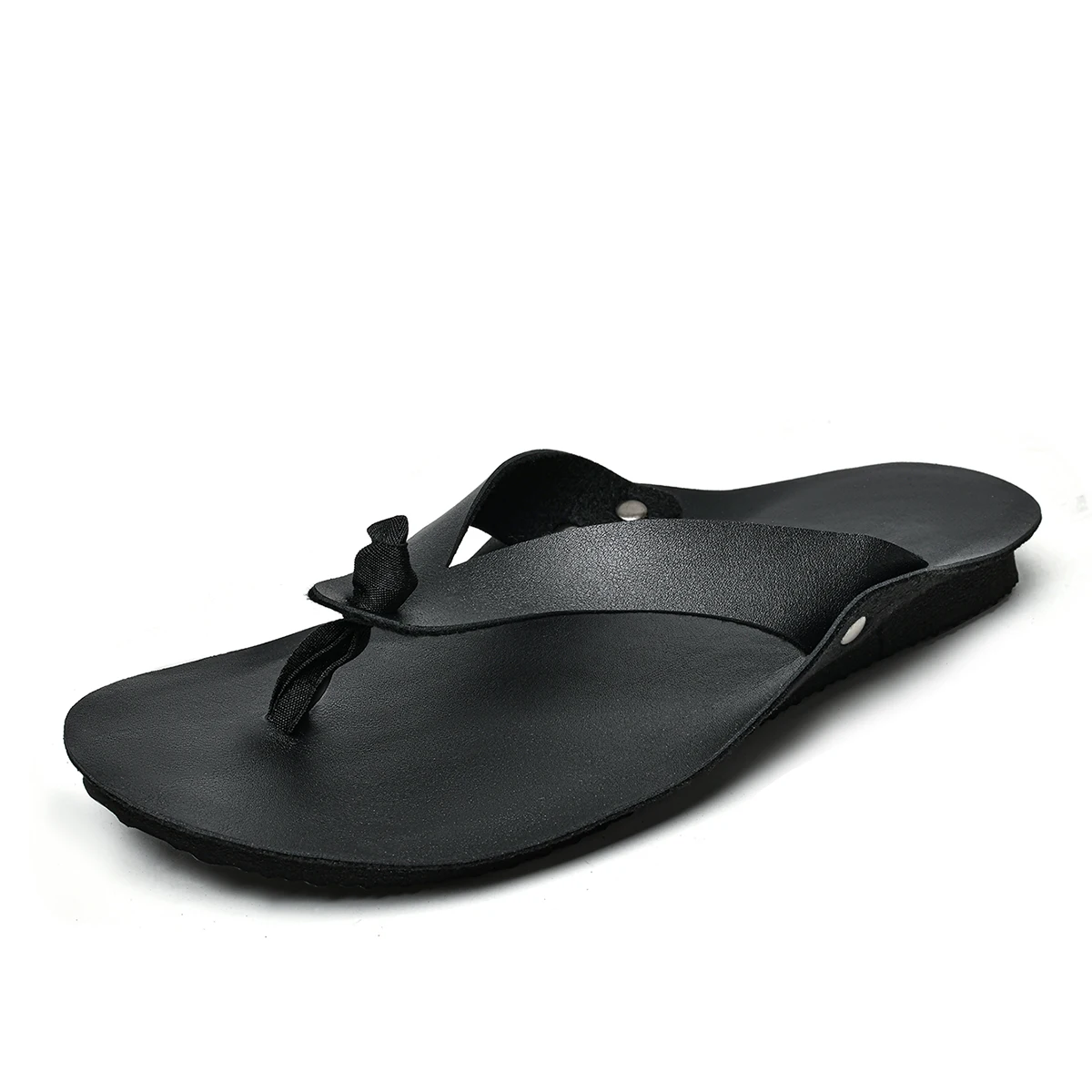 Men's Wide Width Flip Flops, Bunion Swollen Feet Thong Sandals, Microfiber Leather Casual Walking Slippers Plus Size EU38-47