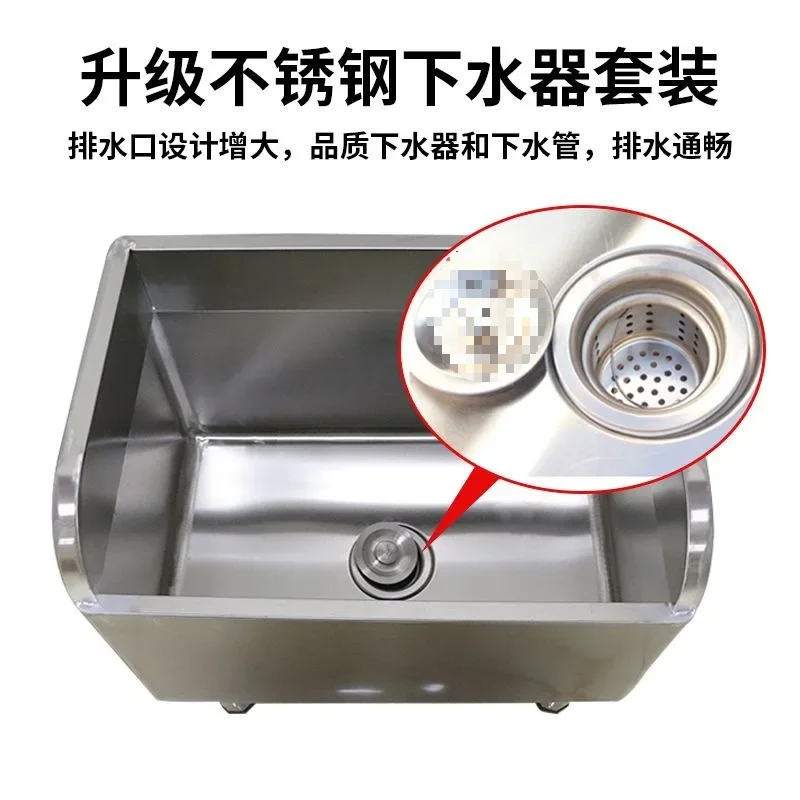 304 stainless steel mop pool commercial bathroom heightened anti-overflow large size kindergarten thickened mop basin