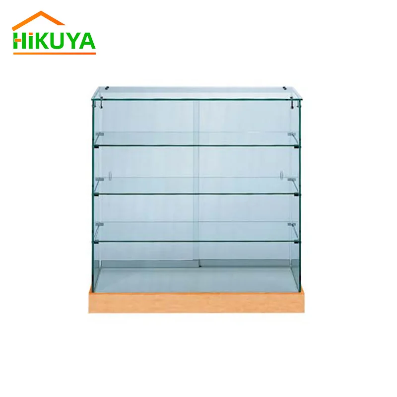 Custom.Factory Hot Sale Rahmenlose Einzelhandelsgeschäft Vitrine Schrank aus gehärtetem Glas