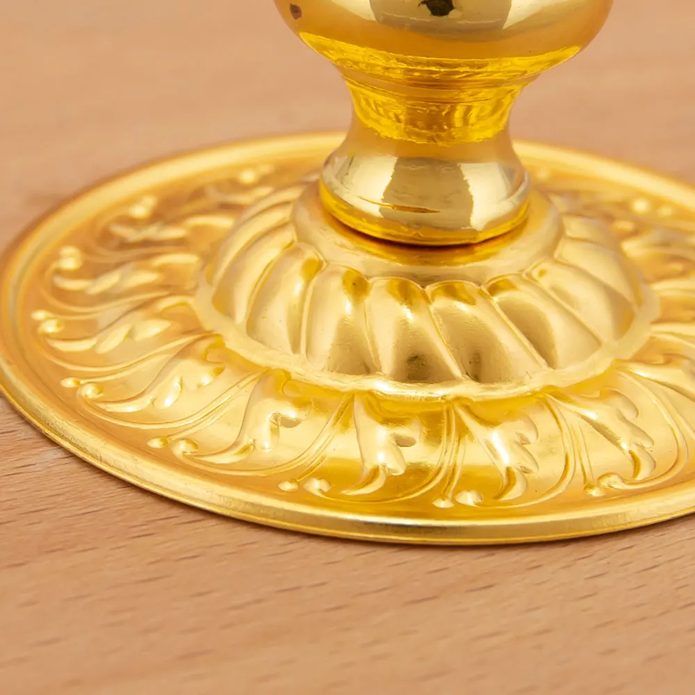 حامل شموع أرثوذكسية، حامل شموع ديكور ديني ذهبي، مصنوع من سبائك الزنك لرسومات الكنيسة والديكور الروحي المنزلي