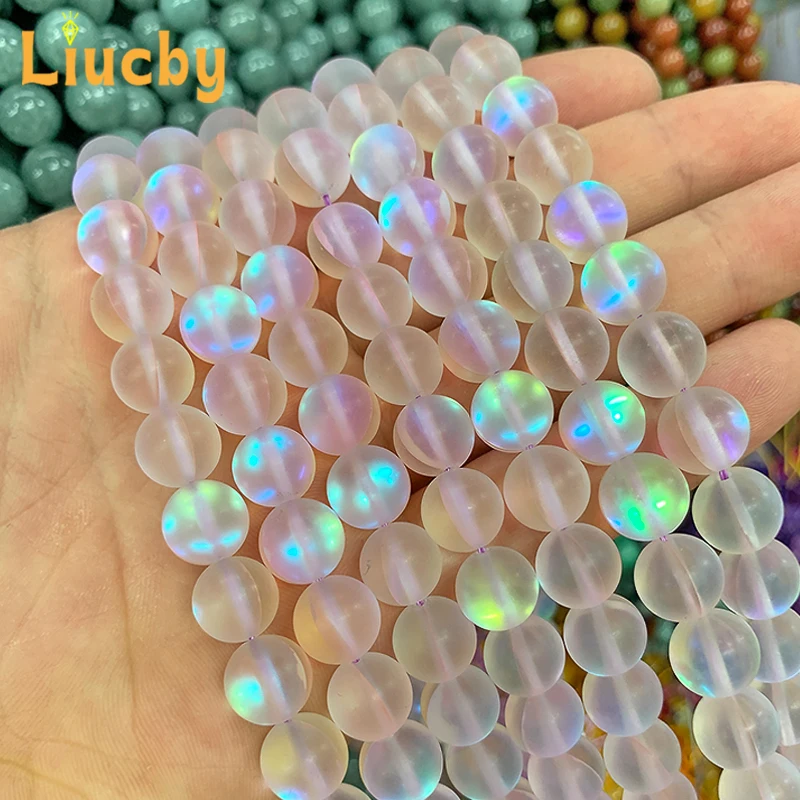 Mattviolette österreichische Kristall-Leuchtsteinperlen für die Schmuckherstellung, DIY, glänzendes, schillerndes Fertigprodukt, 38,1 cm Strang, 6/8/10/12 mm – Detail 7