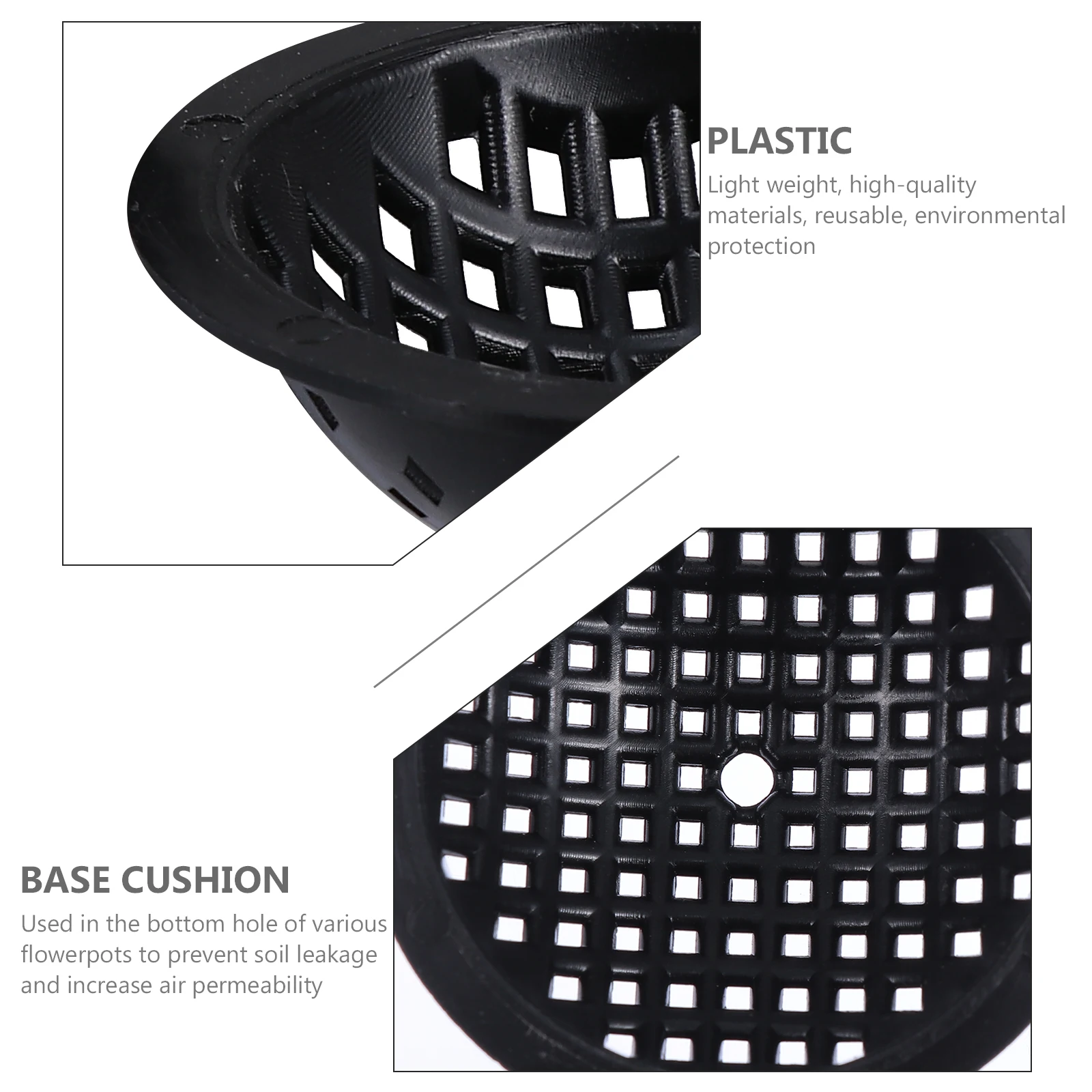 

20 pcs Flowerpot Bottom Grid Pads Breathable Drainage Mesh Cover for Plants Bonsai Bowl Shape Hydrophobic Plastic Grid Mat