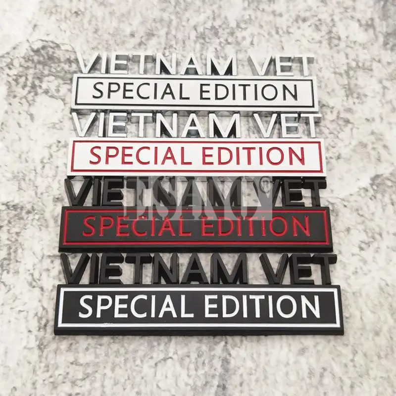 

New 3D Vietnam Vet Special Edition Metal Zinc Alloy Adhesive Emblem Decorative Badge Funny Decal