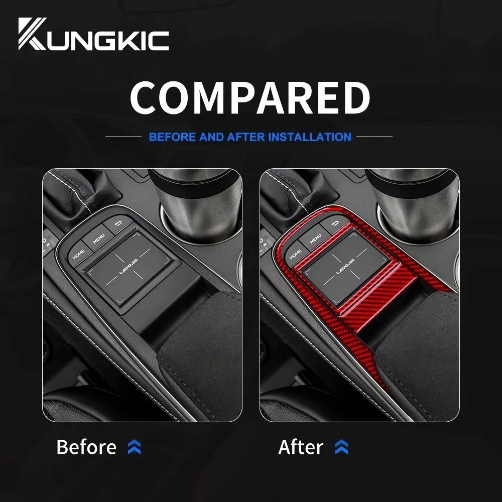 For Lexus RC RCF RC300 RC300h RC350 RC200T 2015 2016 2017 Real Soft Carbon Fiber LHD RHD Gear Navigation Control Sticker