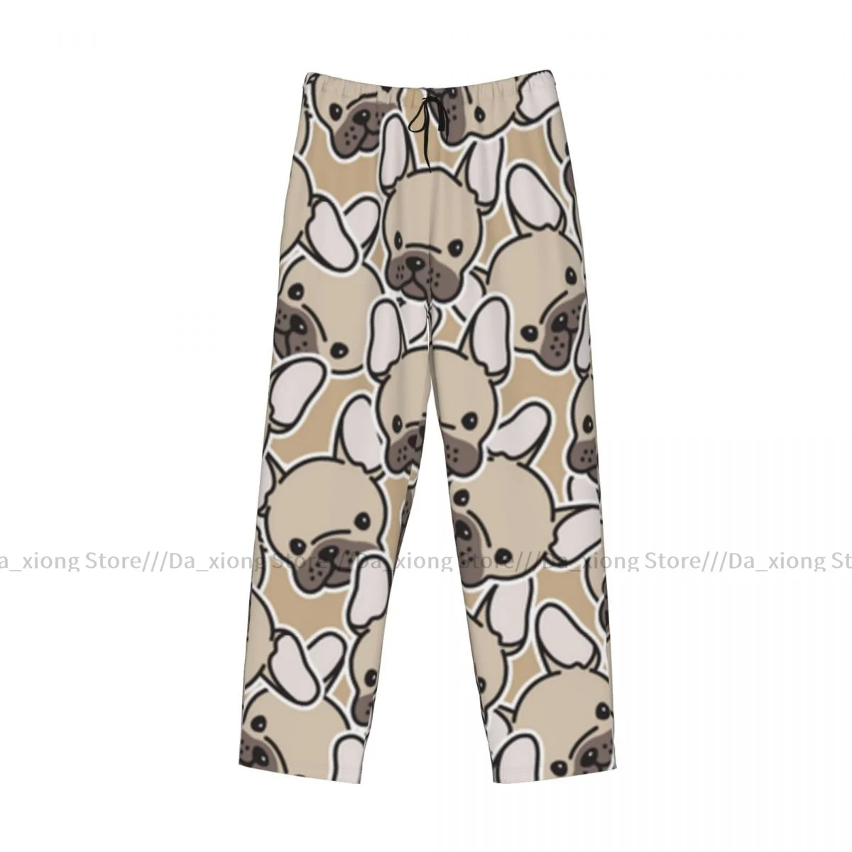 Men Sleep Bottoms Male Lounge Trousers Men\'s French Bulldog Head Pajama Pants