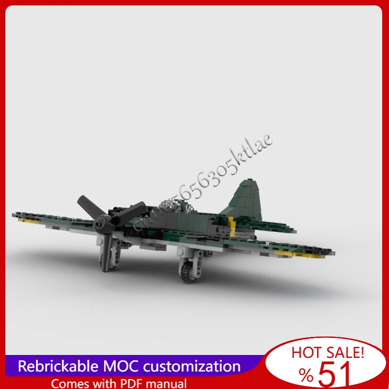 

312 Parts MOC Customize Battle Series IL-2 Light Fighter Jet Model DIY Assembled Educational Creative Children Toys Xmas Gifts