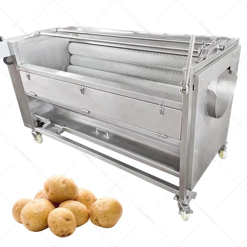 Industrial Potato Carrot Onion  Brush Washing and Peeling Machine Ginger Sweet Potato Washer And Peeler