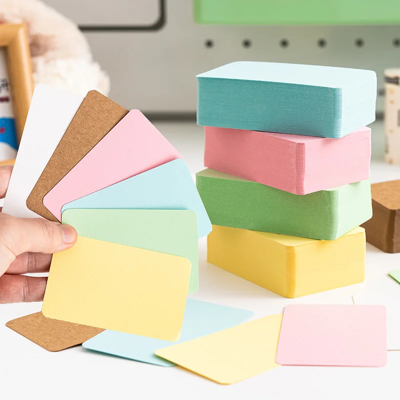 Small Portable Colorful Blank Hard Cards Handwritten Memory Flashcards Ideal for On-the-go Notes, Reminders & Daily Message
