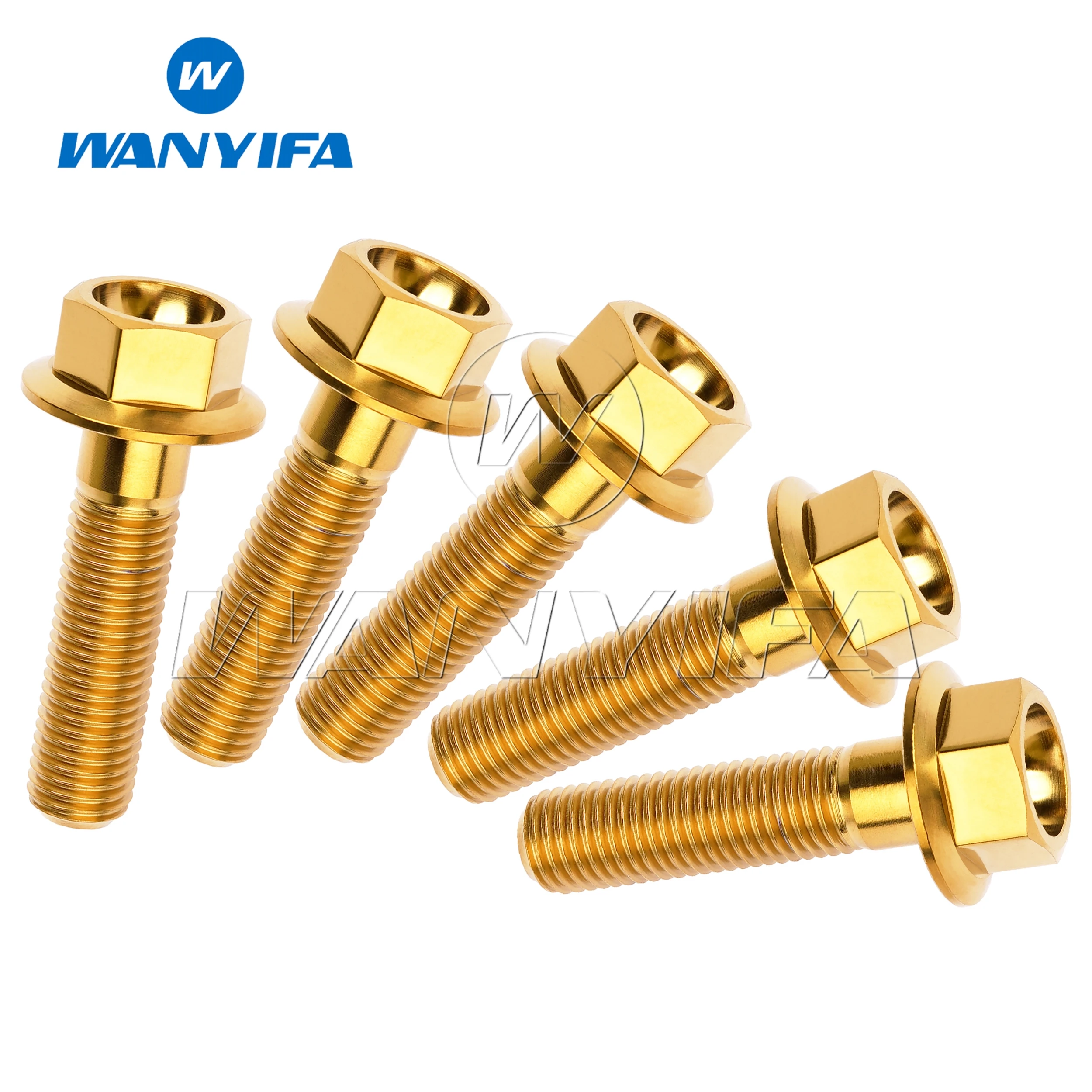 Wanyifa Titanium Bolts M10 x 20 25 30 35 40 45 55 60 65 70 75 80 100mm Hexagon Flange Screw Bolt for Honda Suzuki Yamaha 5/12PCS