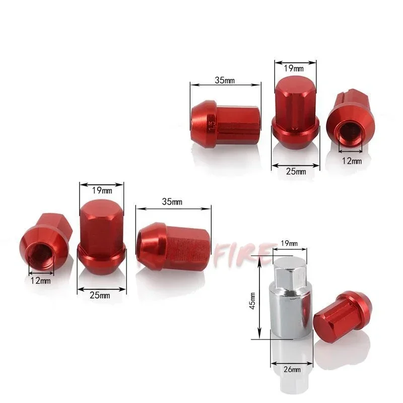 Wheel Lug Nuts Racing Aluminium alloy Wheel Lug Nuts Screw M12x1.5/1.25 Length 35MM hub nut hub nut screw jdm accessories