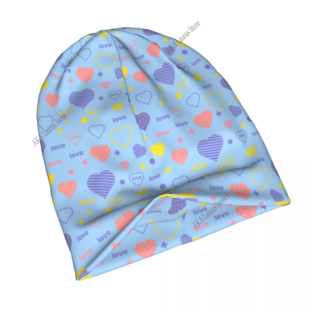 قلوب ملونة الخريف الإناث الدافئة بيني مزدوجة تستخدم في الهواء الطلق بونيه القبعات #2