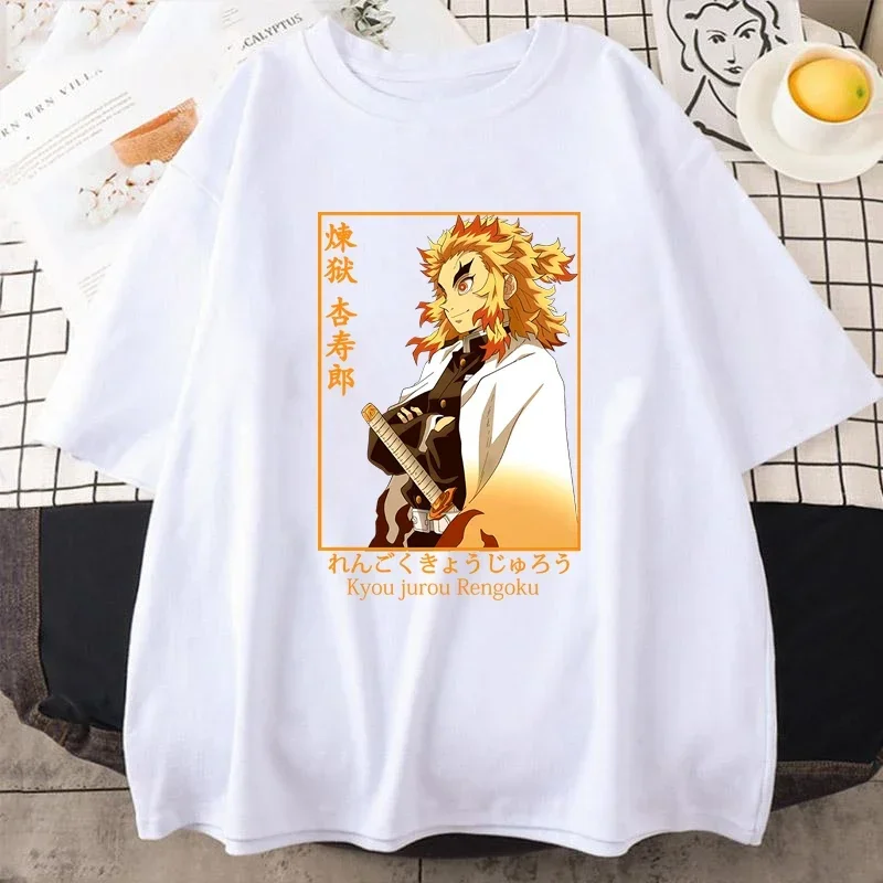شيطان القاتل تي شيرت الرجال كيميتسو نو يابا رينجوكو التي شيرت أنيمي Uzui للجنسين الكرتون Tanjiro Inosuke Zenitsu Nezuko تي شيرت الذكور