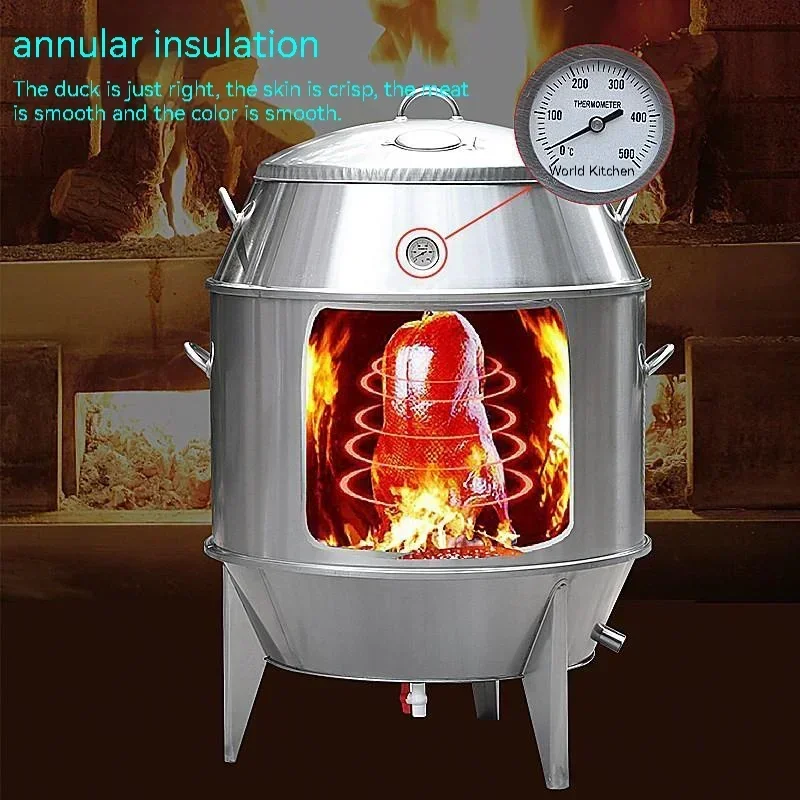 Charcoal Roast Duck Oven Commercial Stainless Steel Meat Roasting Stove Double Layer Duck Goose Roaster 90CM