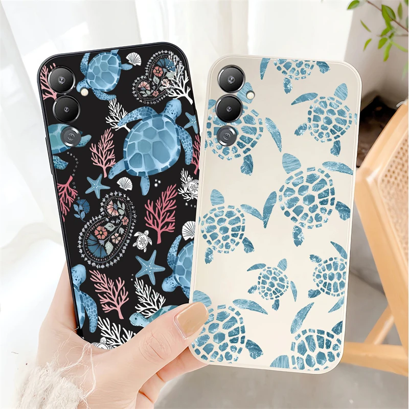 Pova 4 Sea Turtle Phone Case For Infinix Tecno Spark 10 7T 6 GO Camon 15 16 Pro Smart Pouvoir 4 NEO Zero 40 Silicone Soft Cover