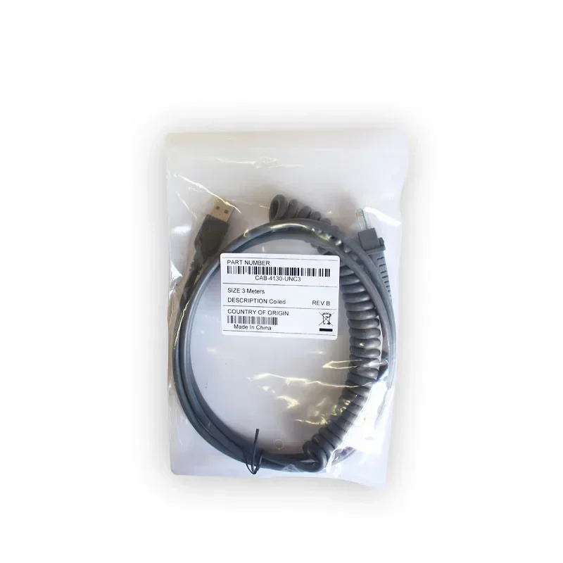 

3M USB Coiled Cable For Datalogic D100 GD4130 QD2130 GD4430 QW2120 QD2100 Barcode Scanners