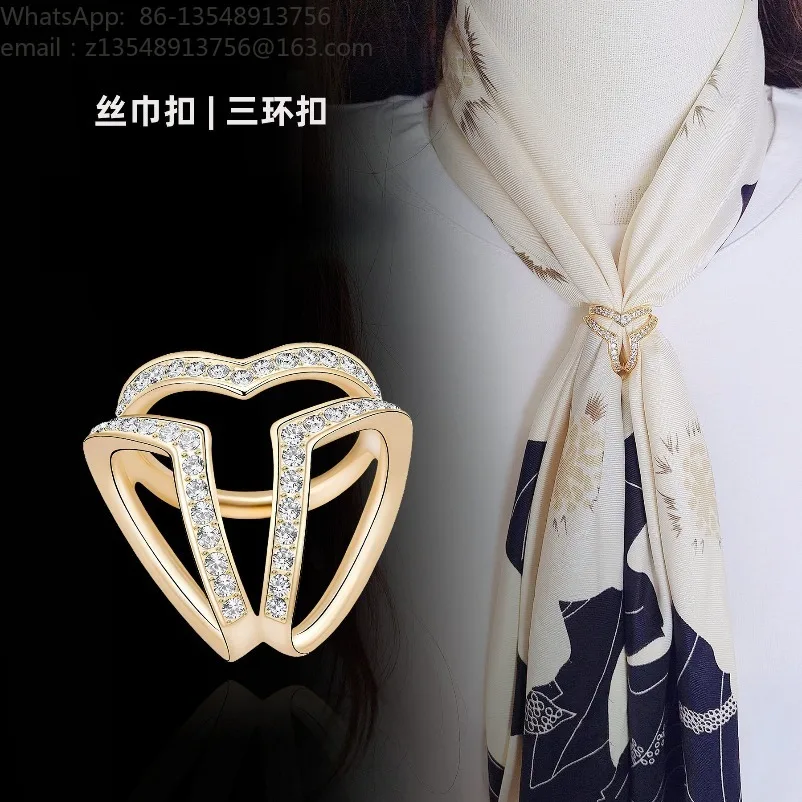 Silk Scarf Buckle Women's Premium Scarf Knot Buckle Fashion Accessory Shawl Buckle