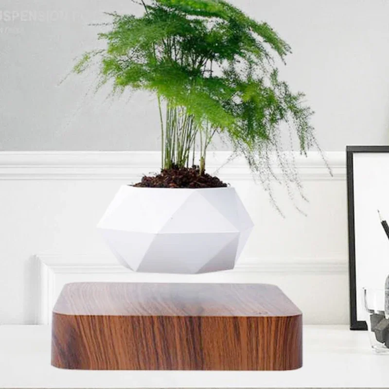 Hot Sale Levitating Air Bonsai Pot Rotation Planters Magnetic Levitation Suspension Flower Floating Pot Potted Plant Desk Decor