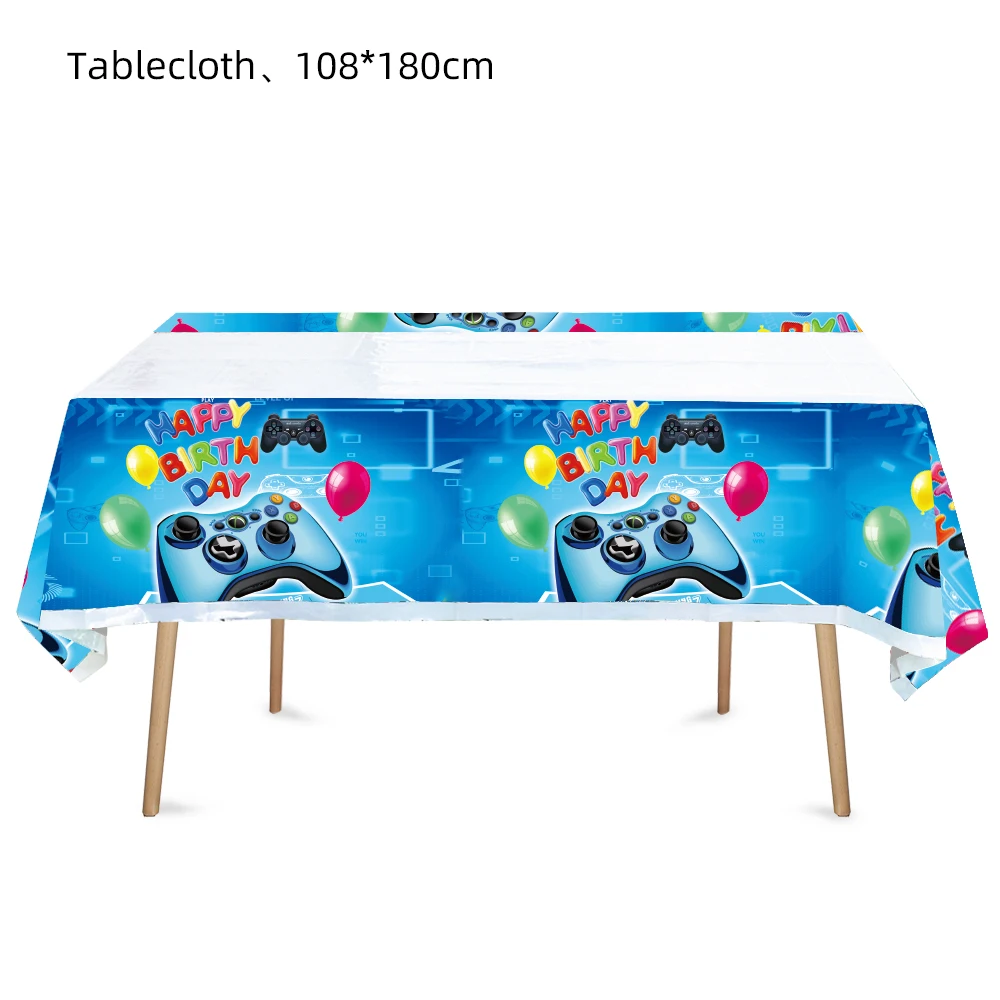 Kid Birthday Game Theme Party Supplies Decor Disposable Paper Plates Cup Napkin Video Game Table Cover Wedding Party Tablecloth