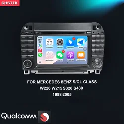 CHSTEK Car Radio Android 13 Carplay For Mercedes Benz S/CL Class W220 W215 S280 S430 1998-2005 Multimedia GPS Bluetooth WIFI 4G