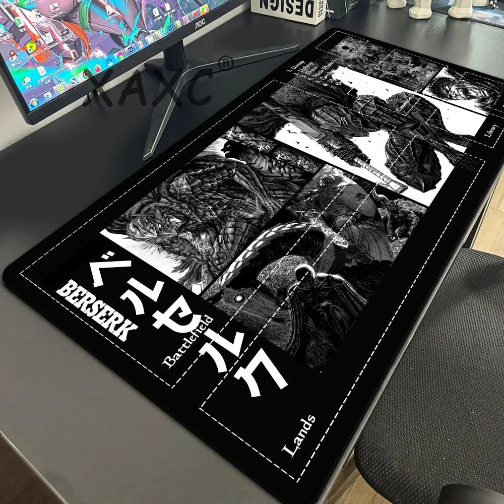 Furious Warrior Mouse Pad Card Mat Large Computer Office Mousepad XXL Anti-slip HD for MTG DTCG CCG RPG Trading Card Table Mats