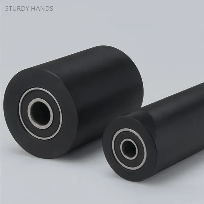 1Pc Bearing Roller Covered with Rubber Sheave Wear-resistant Waterproof Bearing Quiet Roller Cylinder Two-axis Guide Wheel