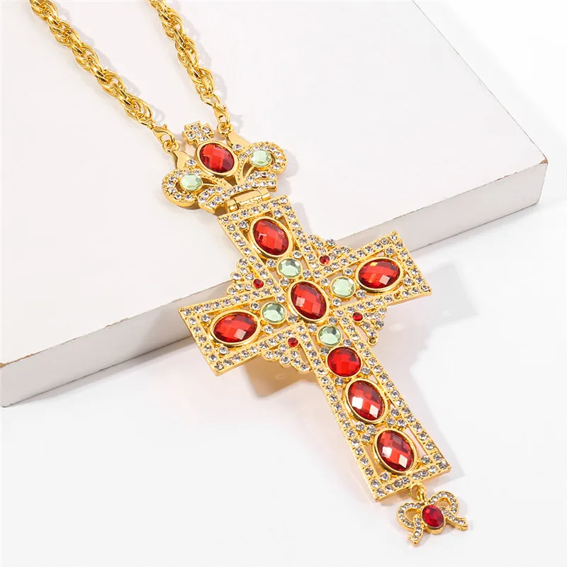 Pectoral Pendants Jesus Cross Orthodox Church Crucifix Religious Icon Byzantine Art Holy Cross For Priests Pendant Long Necklace