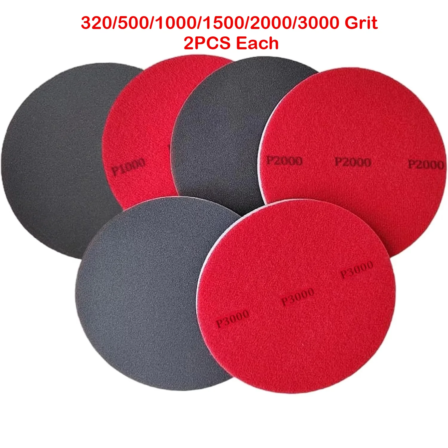 12PCS Bowling Sanding Pads 320-3000 Grit 2PCS Each Polishing Cleaning Pad Resurfacing Kit for Bowling Ball Maintenance