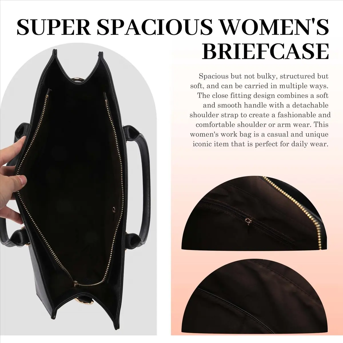 ABQR Laptop Bag Women 15.6-Inch Computer Work Handbag Leather Handbag Business Office Bag