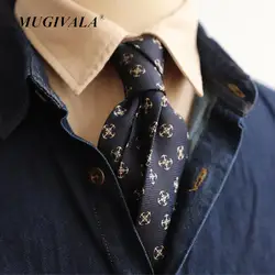 MUGIVALA Brand 7.5cm Men's Classic Luxury Blue Wine Red Tie Jacquard Necktie For Business Wedding Prom Daily Wear Accessory