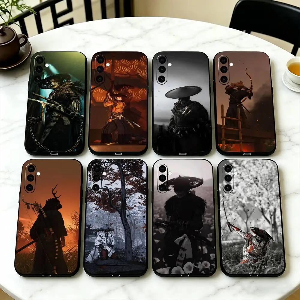 Games G-Ghost Of Yotei Phone Case For Samsung Galaxy A73,A72,A71,A70,A53,A52,A51,Soft Silicone Black Cover
