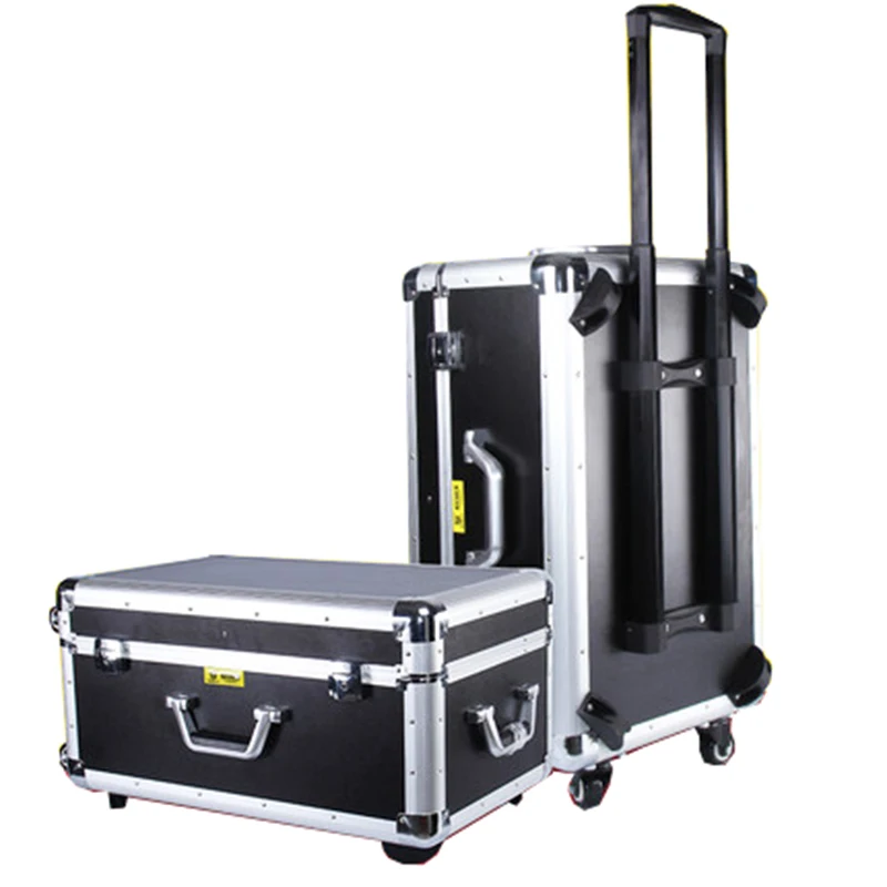 Personalizado Pull Rod Toolbox Multi-funcional Manutenção Grande Liga de Alumínio Caixa de Bloqueio de Senha com Caixa de Aviação de Armazenamento de Roda