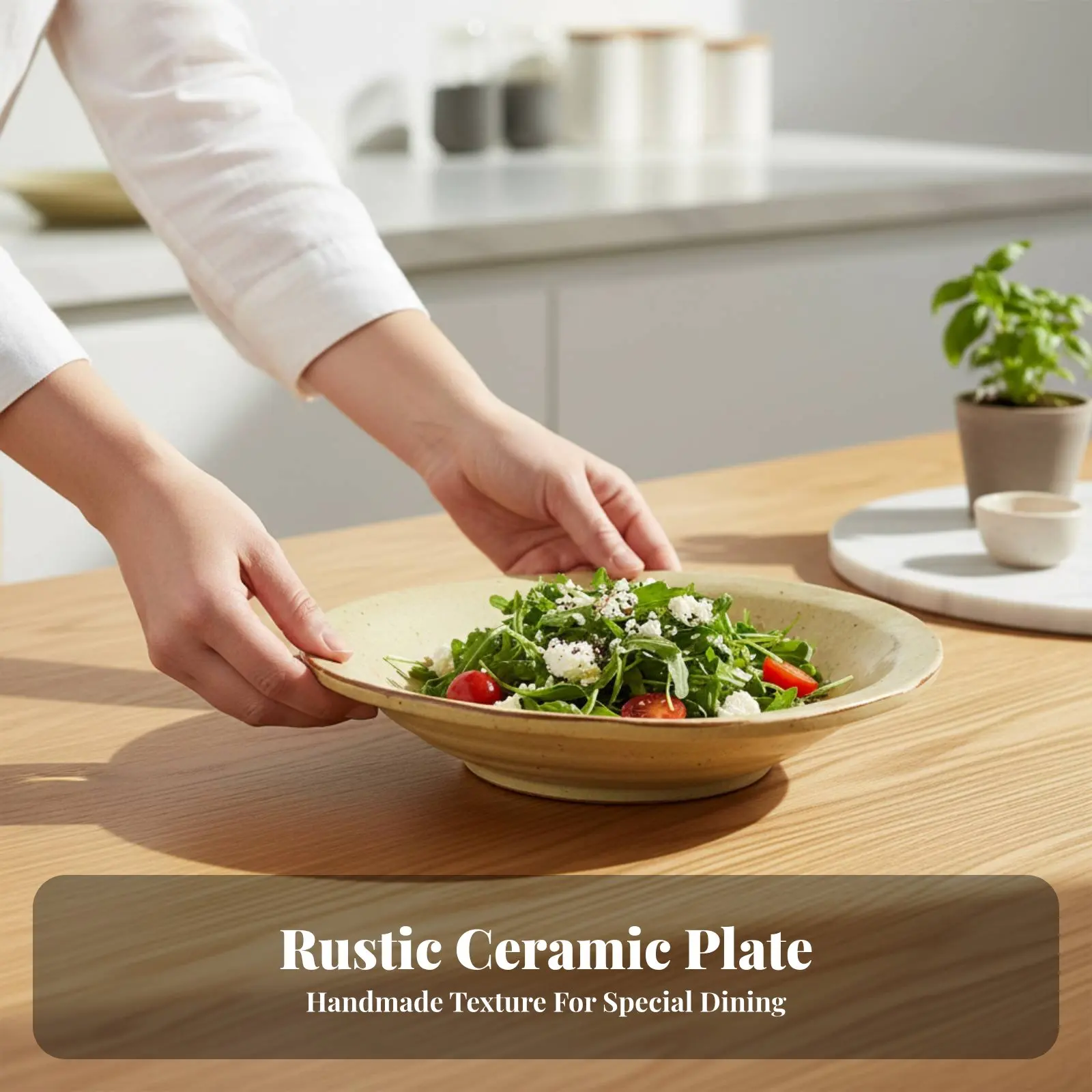 

Керамическая тарелка ручной работы в японском стиле, деревенская посуда в форме шляпы, для дома, подходит для микроволновой печи