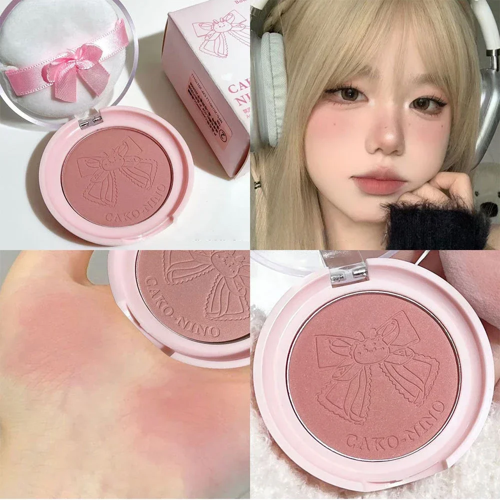 Heallor Face Blusher Matte Natural Cheek Tint Brighten Face Waterproof Cheek Contouring Cosmetics Blush Powder Soft Female Makeu