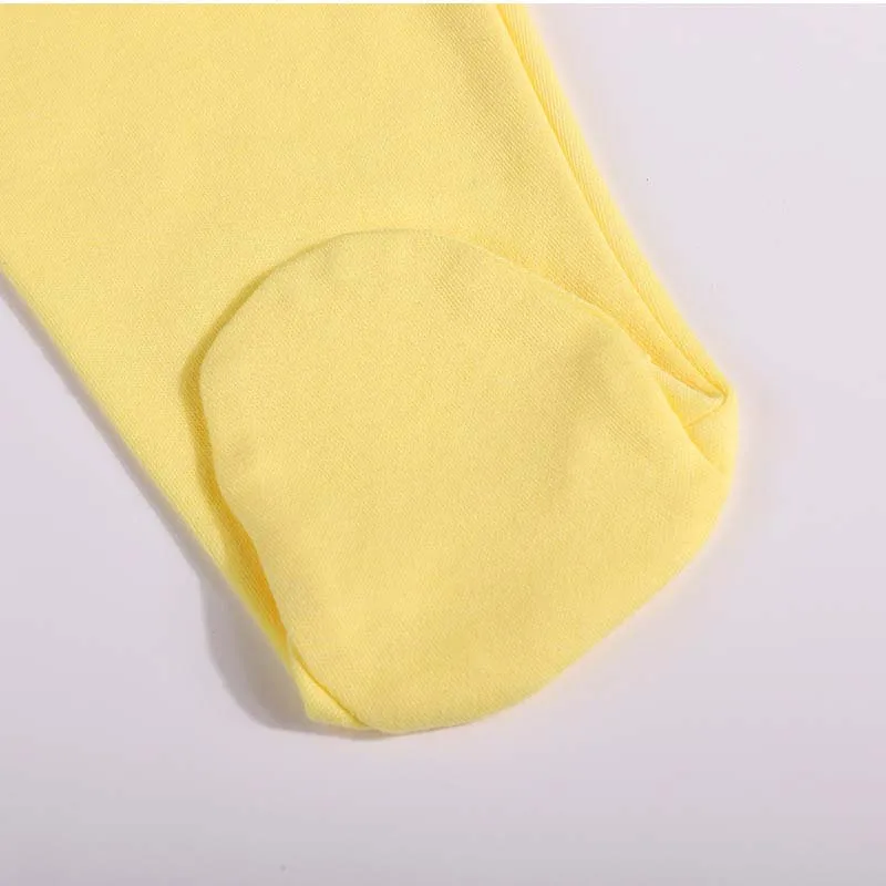 Newborn Baby Footed Pants 100% Cotton Elastic Waist Solid Color Spring Autumn Infant Footie Leggings 0-12 Months