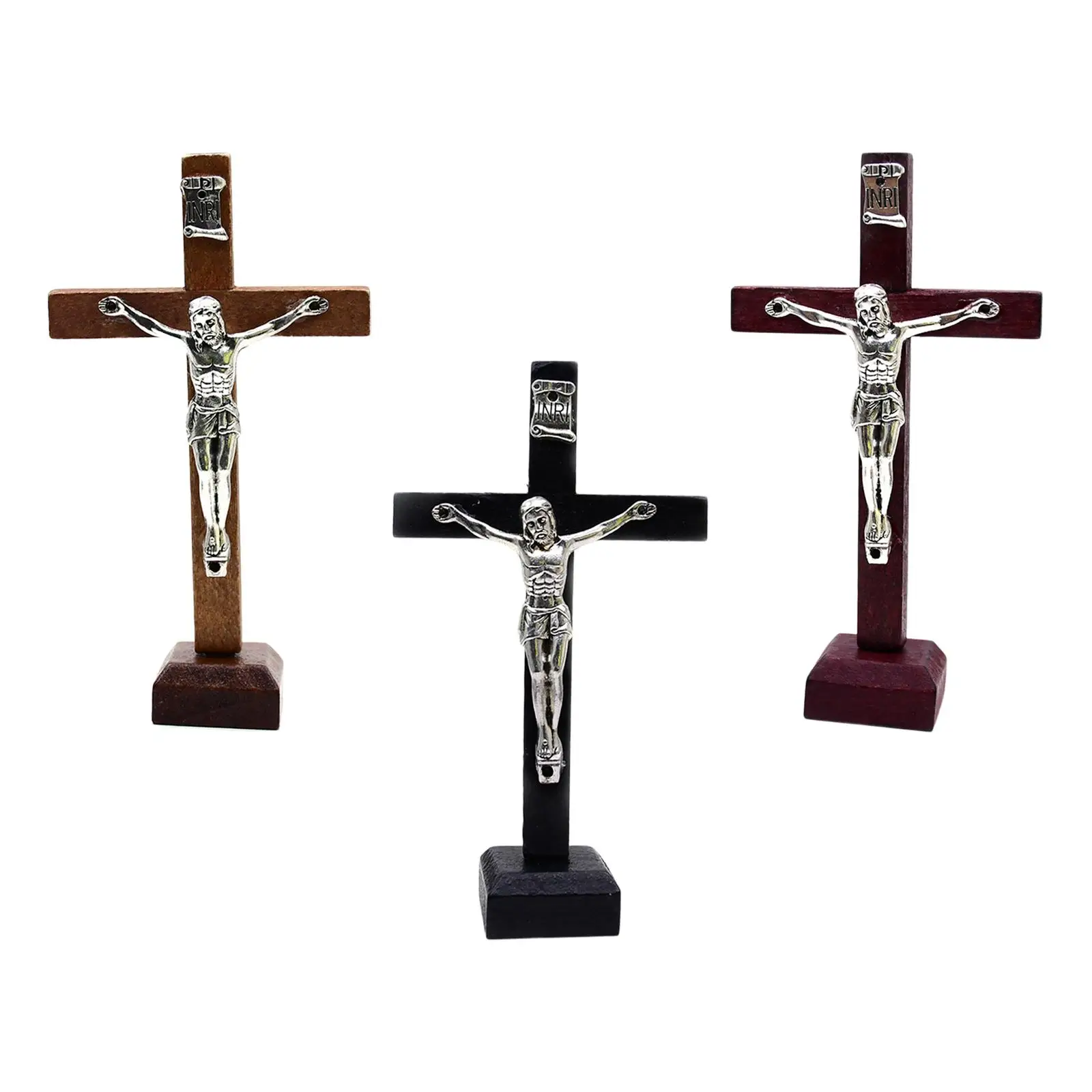 Holzkreuz Kruzifix Jesus Statue Tischdekoration für Wohnzimmerdekoration