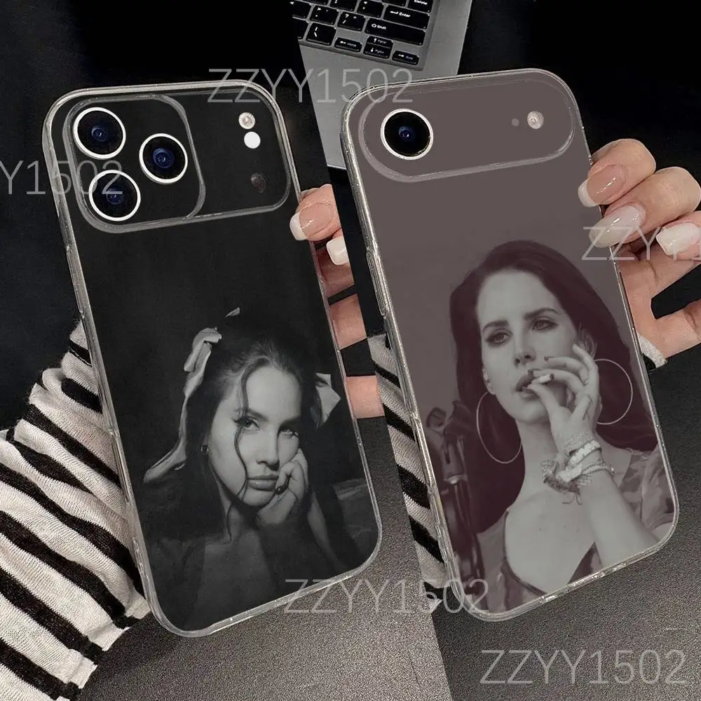 

L-Lana Del Rey Tough Phone Case For iPhone 17,16,15,14,13,12,11 Pro,Max,Plus,X,XS,XR,SE4,E Mini Transparent Soft