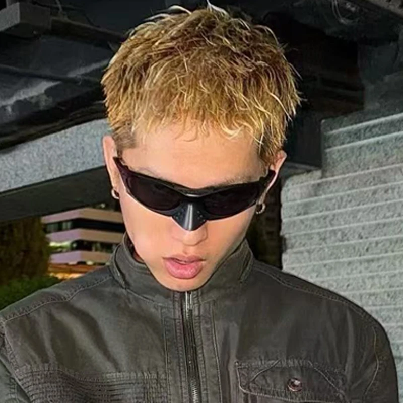 

RUISIMO Y2k Punk Sunglasses Cool for Women Luxury Men Outdoor Sports Fashion Wrapped Round Trend Brand Design Shade Eyewear