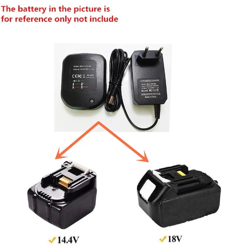 Chargeur de batterie de rechange, 14.4V, 18V, pour Makita BL1415,BL1430,BL1815,BL1830,BL1840,BL1850,BL1860,BL1860B