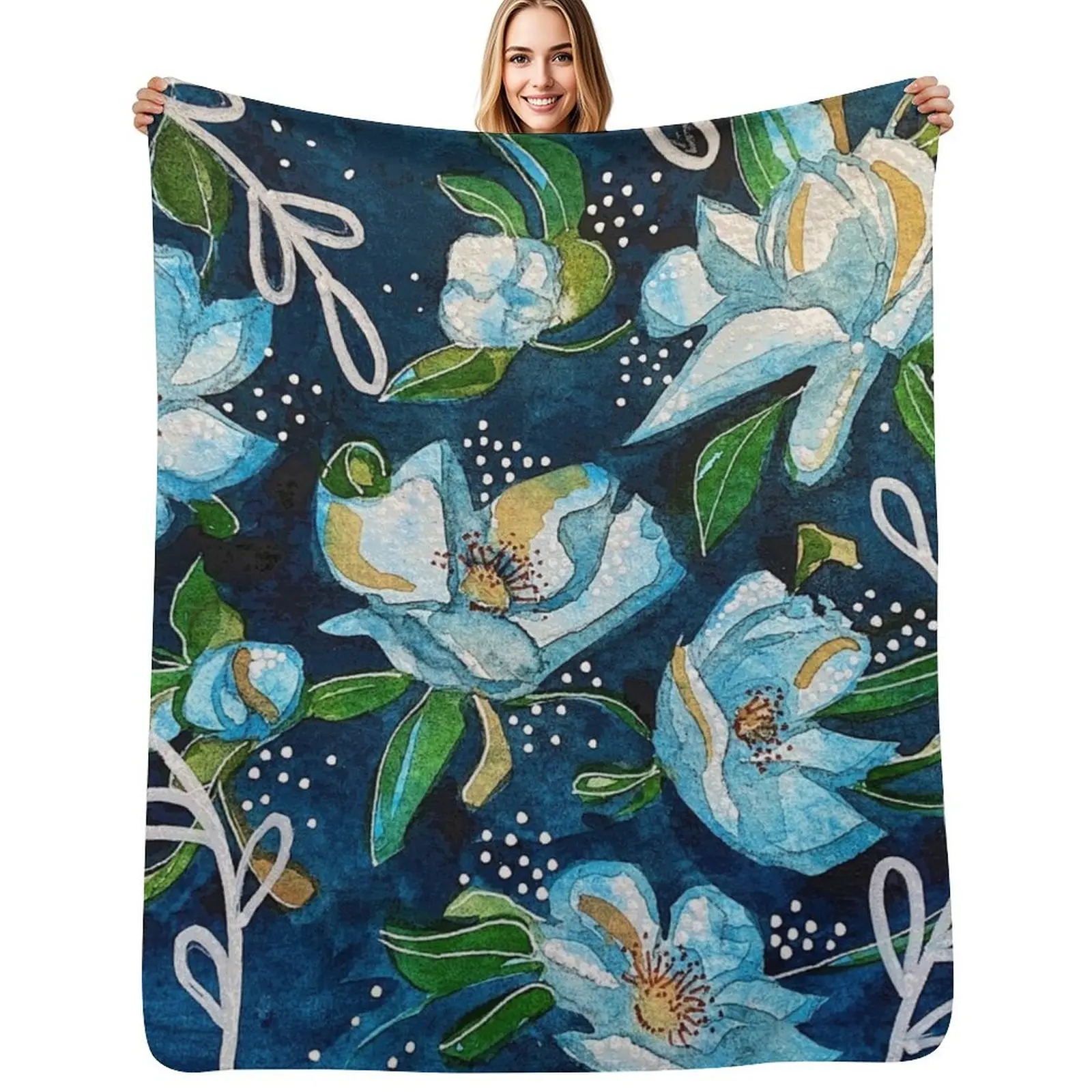 Blue Note Throw Blanket Soft Warm Blanket Gift for Grandparents