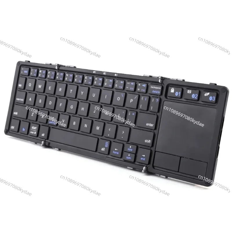 Tri-Fold Bluetooth Keyboard With Touchpad, Portable Wireless Foldable Keypad For Tablet Phone Multi System Office Typing Use