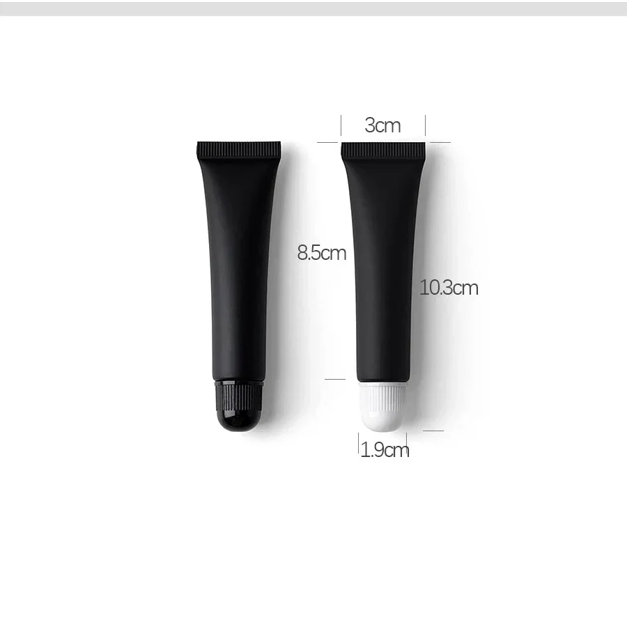 15g Matte Black Cosmetics Squeeze Bottle 15ml Lip Balm Eye Cream Essence Lotion Refillable Container Plastic Soft Tube