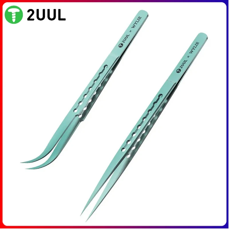 2UUL × WYLIE Ti11 Ti12 Titanium Alloy Tweezers for Precise Mobile Phones Board Repair Ultralight Flying Wire Maintenance Forceps