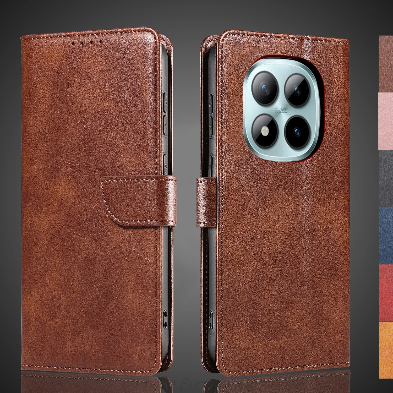 

Кожаный чехол-бумажник с откидной крышкой для Xiaomi Redmi Note 15 Pro+/Note15 Pro, сумки для телефона из искусственной кожи, защитная кобура Fundas Coque