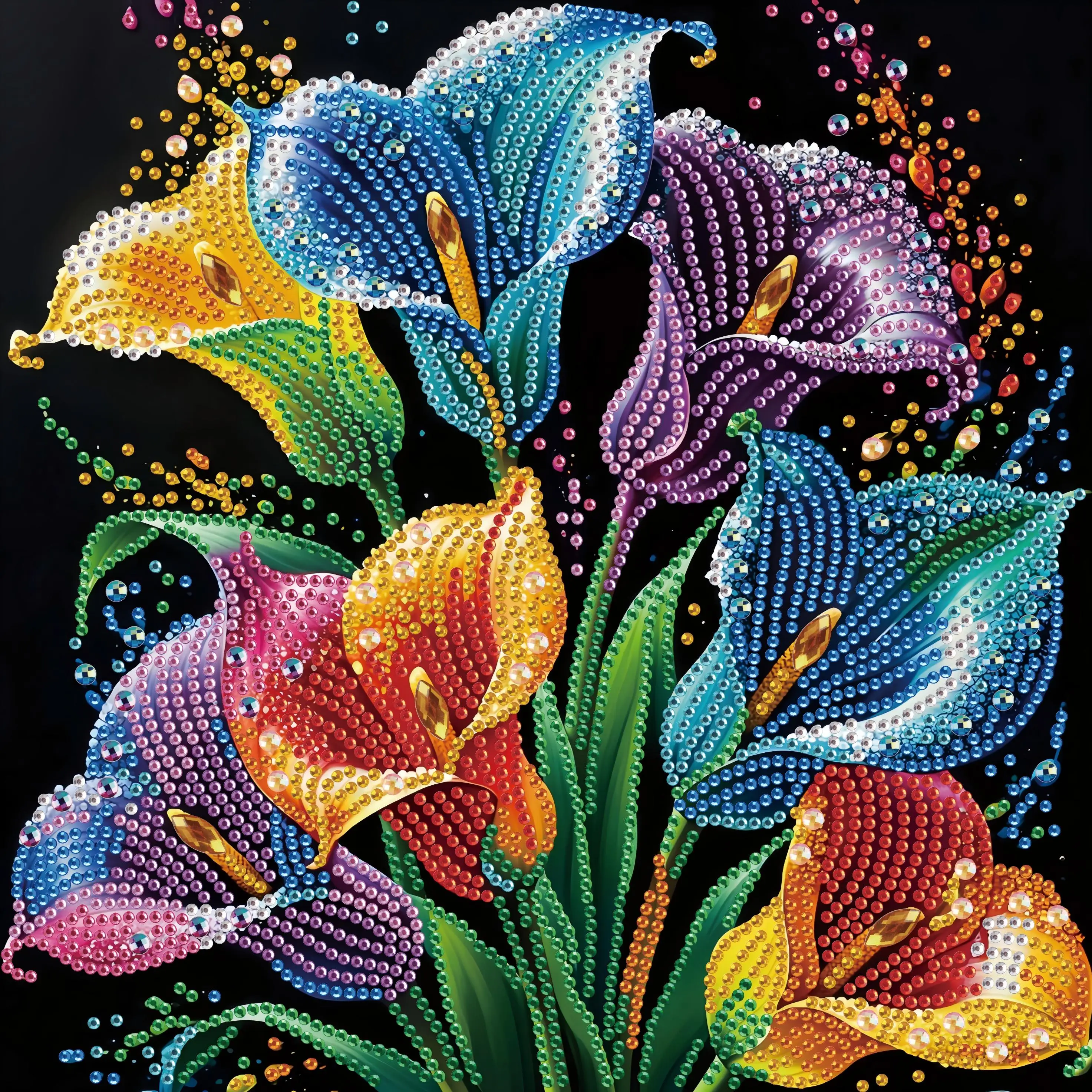 

5D DIY Diamond Painting Set Color Calla Lotus Special Shape Diamond Artwork Gift Wall Decoration Home Decoration
