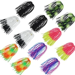 6/12PCS Silicone Skirts Rubber Skirts for Rubber Jig Skirts Spinnerbait Lures Spoon Blade Replacement Fly Tying Material