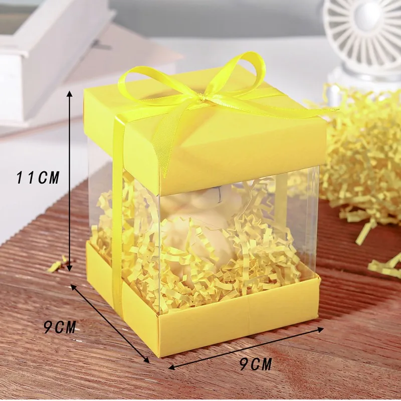 10Pcs Clear Favor Boxes, Clear Gift Boxes Mini Transparent Cube Macaron Boxes Candy Boxes for Wedding Favors Baby Shower