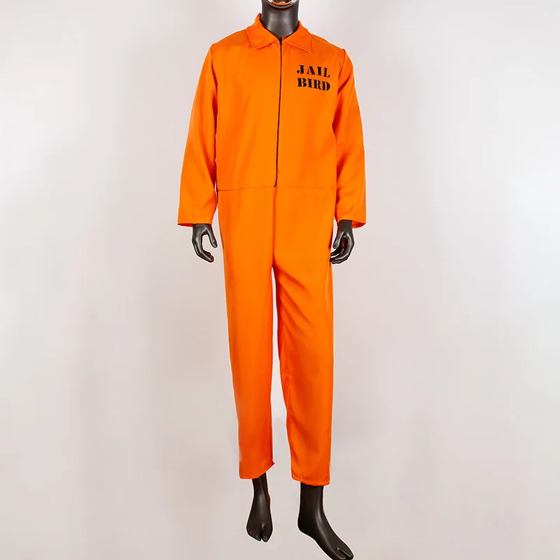 

Prisoner Costumes Men Orange Convict Inmate Adult Halloween Costumes For Men