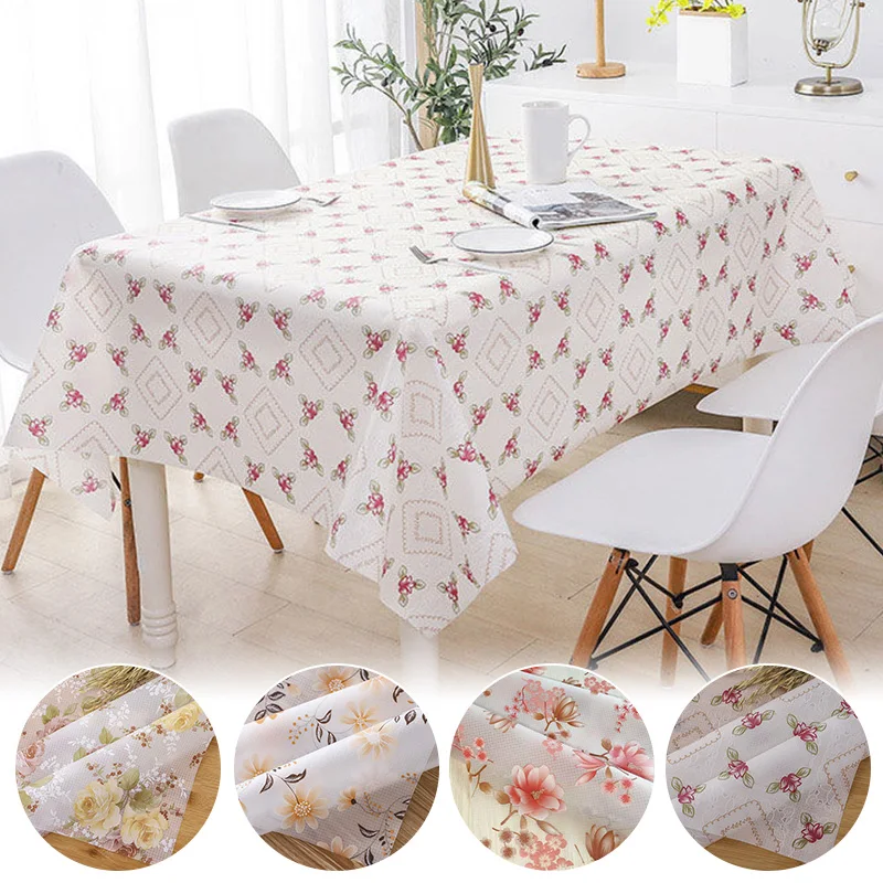 

1PC Printed Tablecloths EVA Waterproof Tablecloth Non-adhesive Kitchen Shelf Liner Cabinet Pad Table Cupboard Mat Home Decor